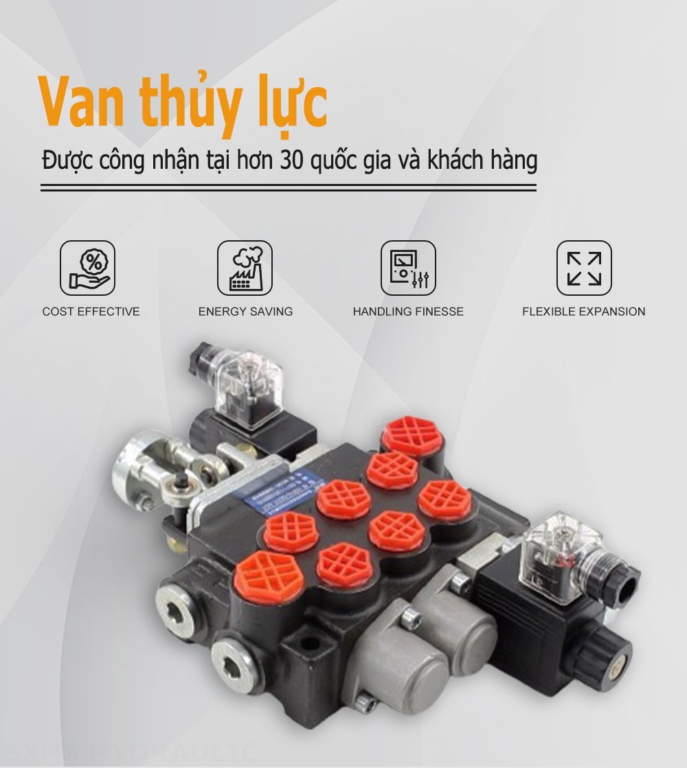 P40 Biến áp và tay điều khiển Xy lanh 3 Van định hướng khối liền